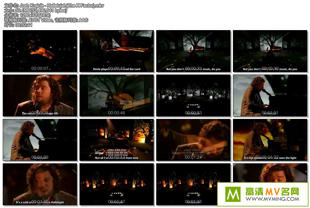 ŷ���ֳ�����-Josh Krajcik - Hallelujah(The X Factor) �ٶ�69.8M(1)