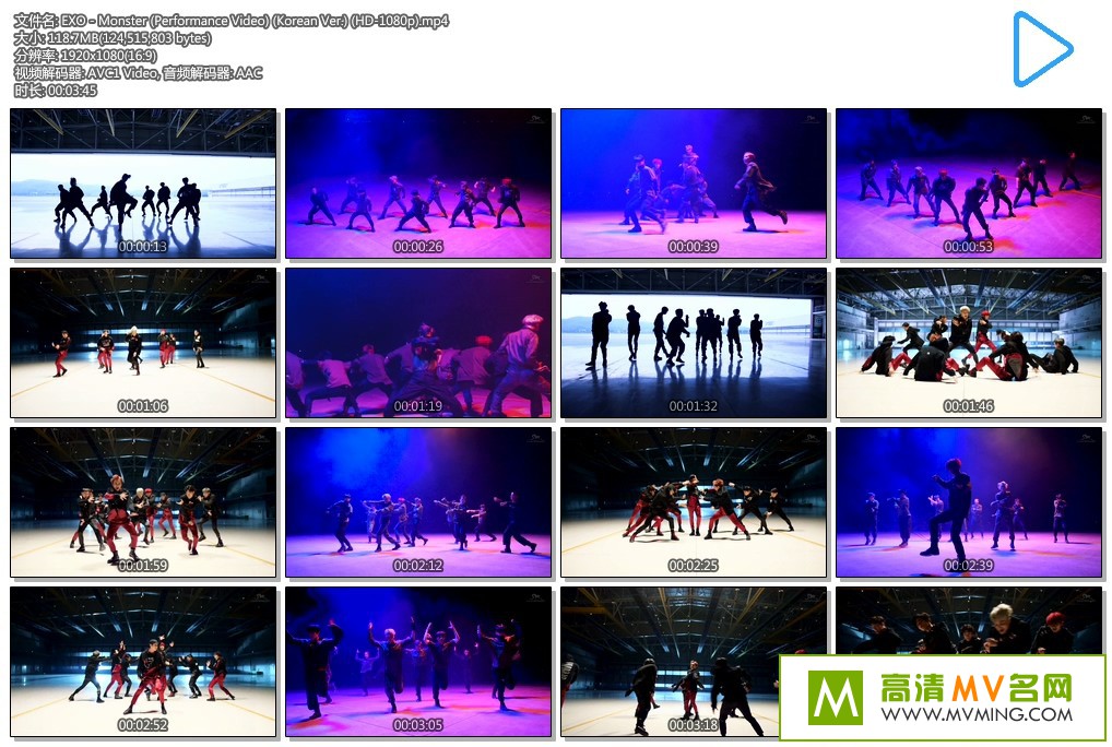 ����MV����-EXO - Monster (Performance Video) (Korean Ver.)���ٶ�/MP4/118M��(1)
