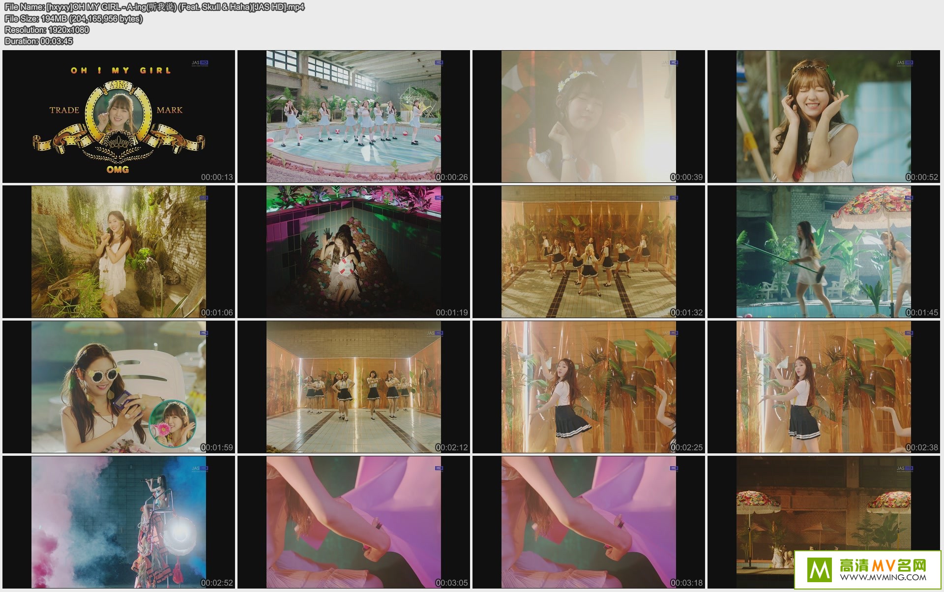 ����MV����-OH MY GIRL - A-ing(Feat. Skull & Haha)(�ٶ�/MP4/194M)(1)