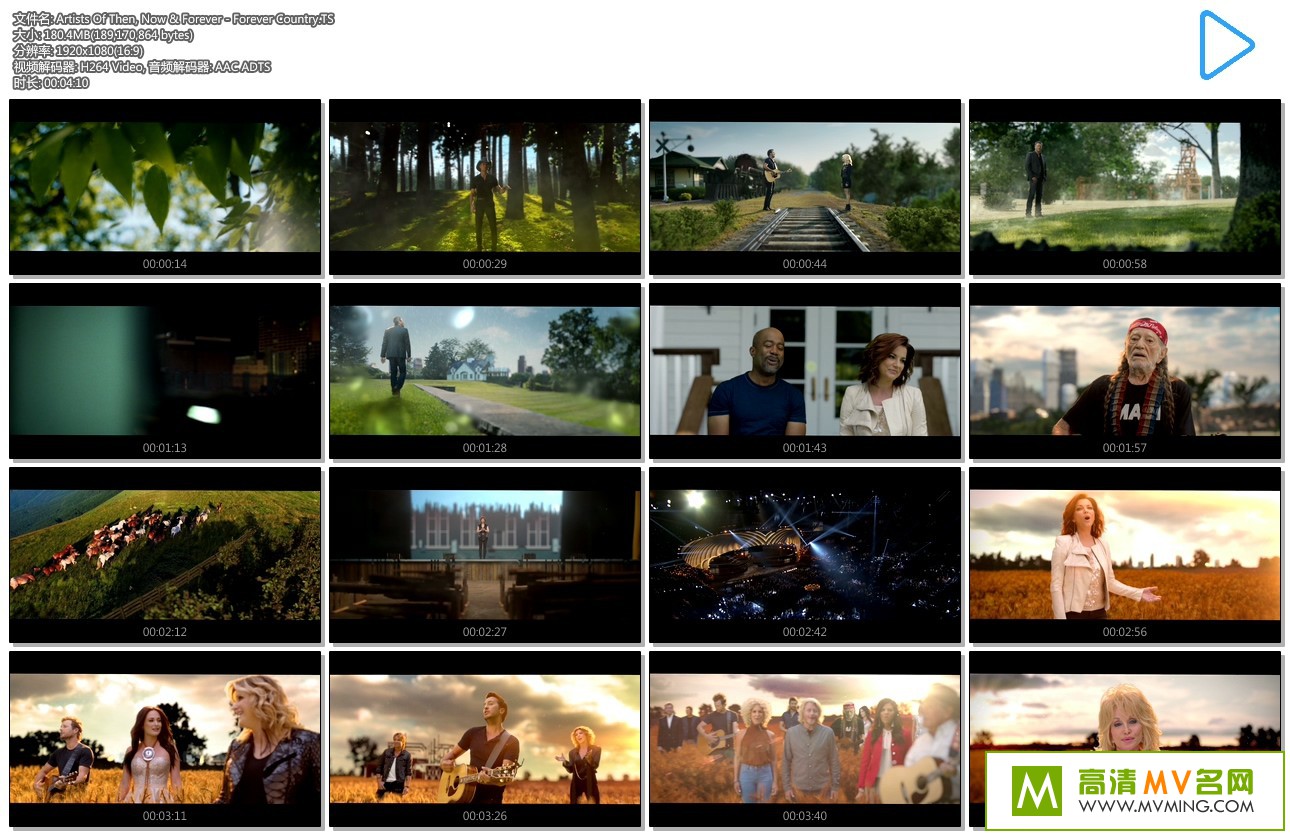 ŷ��MV����-Artists Of Then, Now & Forever - Forever Country(1080p/MP4/180M)(1)